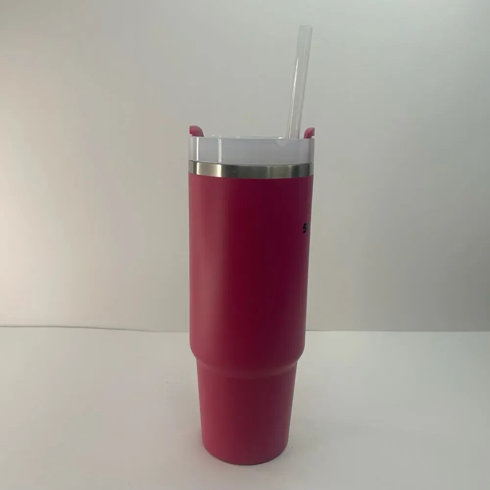Stanley Quencher H2.0 FlowState 40oz Tumbler Mug Pink Stainless Steel With Straw - Picture 7 of 15